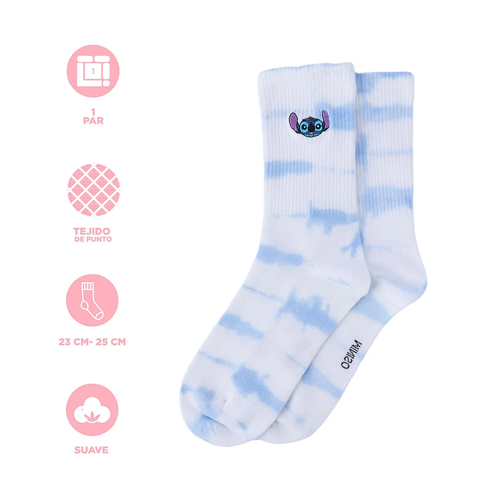 Calcetines Para Mujer Disney Stitch Textil Multicolor Talla 23-25