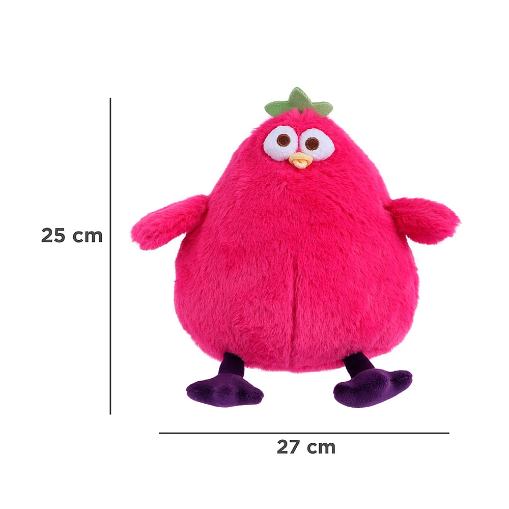 Peluche Pollito Sombrero De Vegetal Felpa Rojo 27x25 Cm