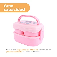 Contenedor De Alimentos Disney Blancanieves Manga Plástico Rosa 1600 Ml