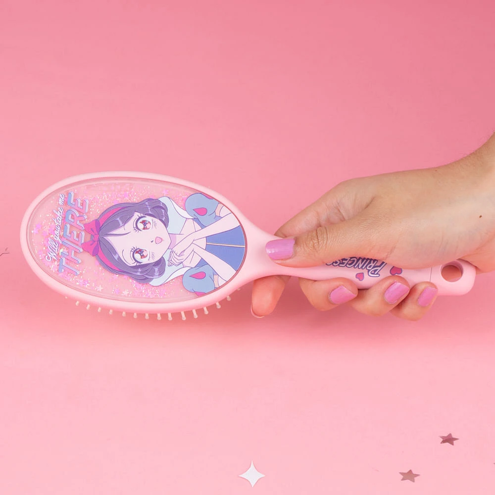 Cepillo Para Cabello Disney Blancanieves Princesas Manga Sintético Rosa