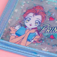 Tarjetero  Disney Bella Manga Sintético Azul 12x10x1 Cm Glitter