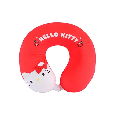Almohada De Viaje Sanrio Hello Kitty Memory Foam Textil Roja 30x28 Cm