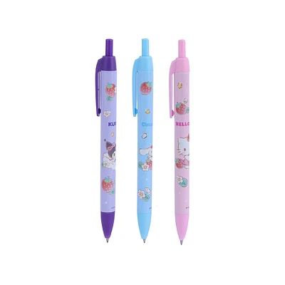 Set Plumas Sanrio Tinta Negra 0.7 mm 3 Piezas