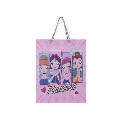 Bolsa De Regalo Disney Princesas Manga Papel Rosa 32x26x12 Cm