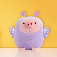 Peluche Cerdito Con Pijama Mini Family Felpa Morado 25x36 Cm