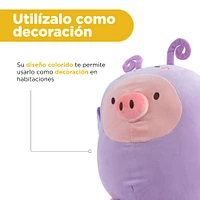 Peluche Cerdito Con Pijama Mini Family Felpa Morado 25x36 Cm