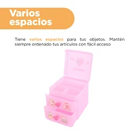 Organizador De Escritorio Sanrio Con Cajones Plástico Rosa 11.5x12 Cm