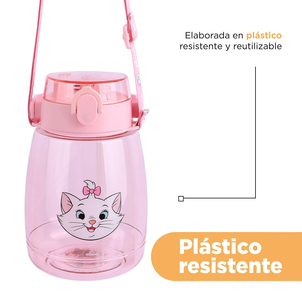 Cilindro Con Correa Disney Marie Plástico Rosa 1.3 L