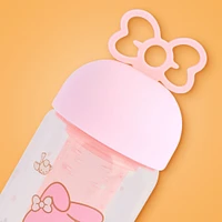 Vaso  Con Tapa Enroscable E Infusor Sanrio My Melody Vidrio Rosa 330 ml