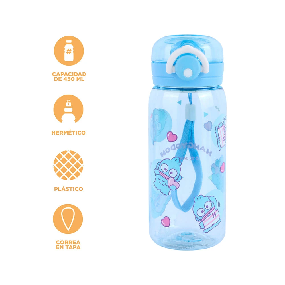 Cilindro Con Tapa Y Asa Sanrio Hangyodon Plástico Azul 450 ml