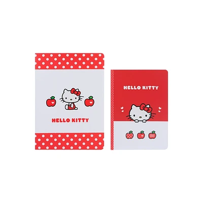 Set Libretas Sanrio Hello Kitty Rojas 28 Hojas Rayas 2 Piezas