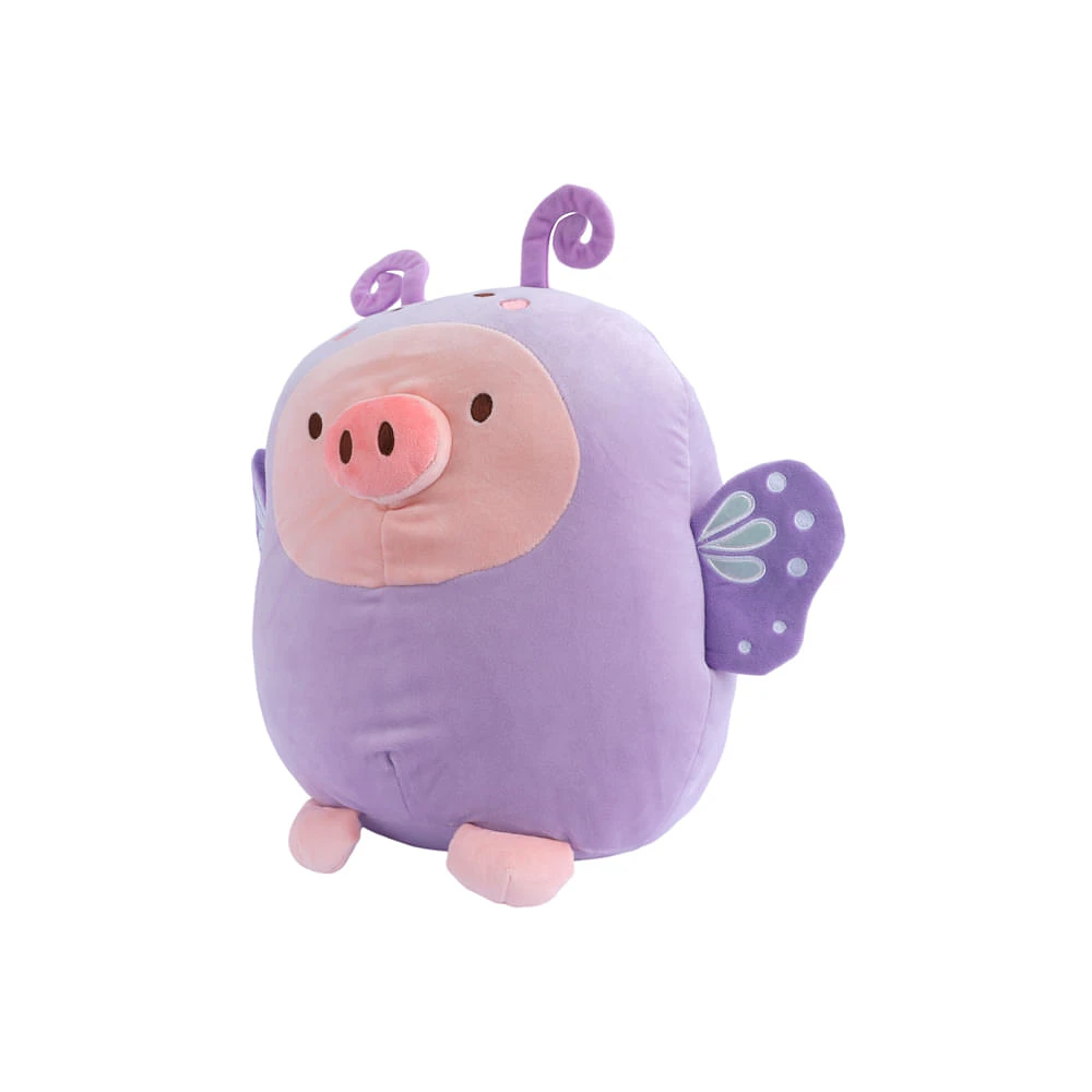 Peluche Cerdito Con Pijama Mini Family Felpa Morado 25x36 Cm