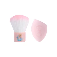 Set Brocha Y Esponja De Maquillaje Disney Cenicienta Princesas Manga Rosa