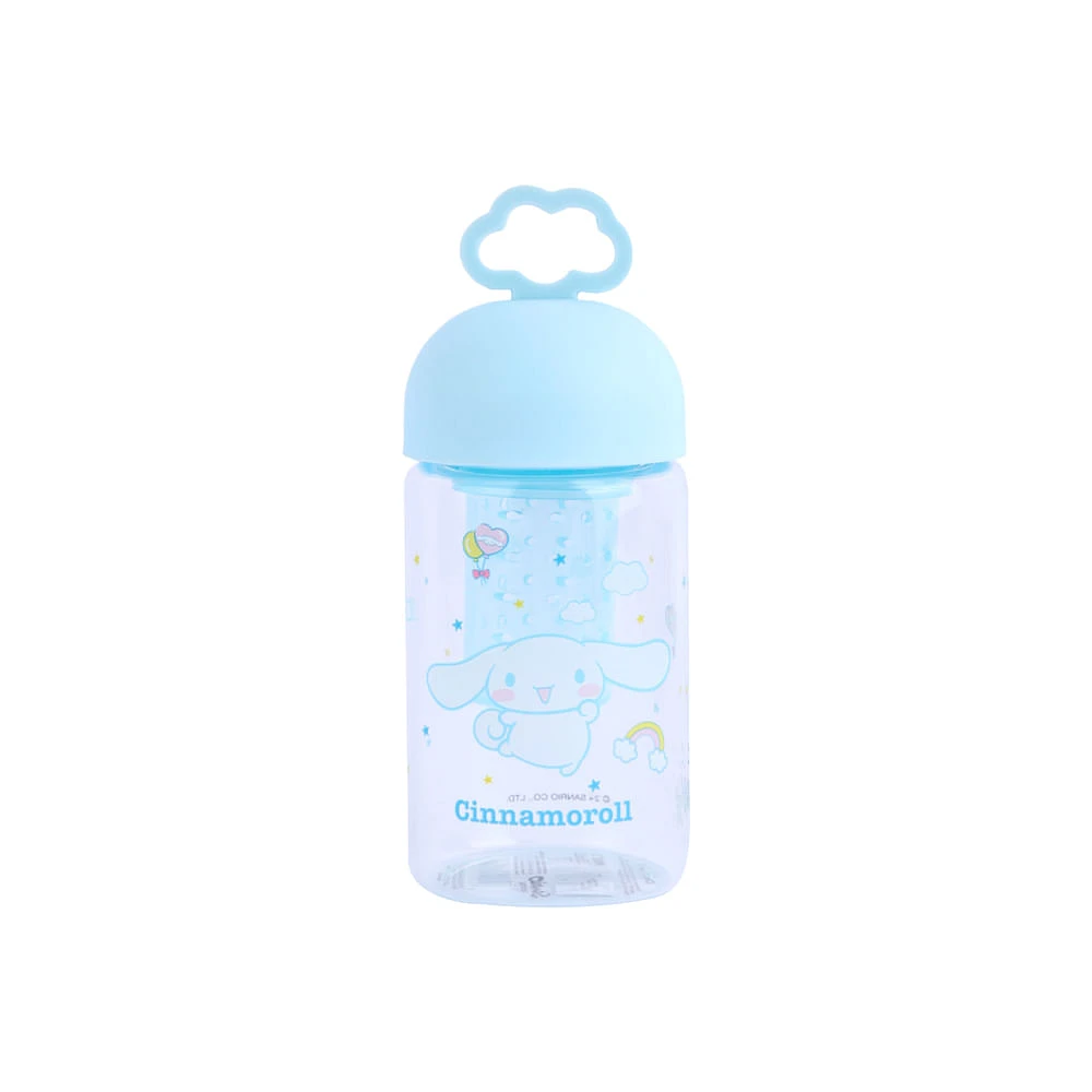 Vaso Con Tapa Enroscable E Infusor Sanrio Cinnamoroll Vidrio Azul 330 ml