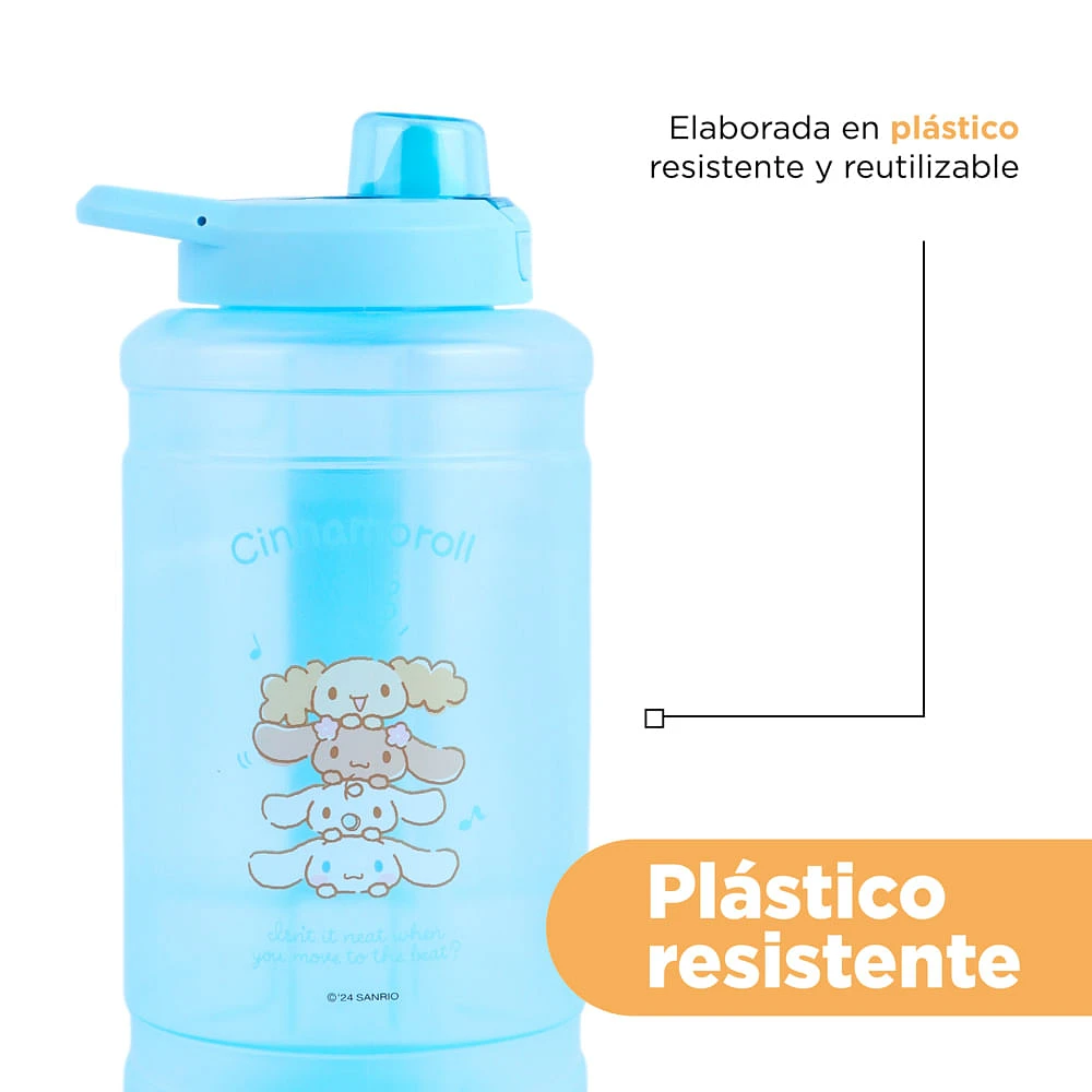 Cilindro Con Tapa Y Boquilla Sanrio Cinnamoroll Gran Capacidad Plástico Azul 1.9 L