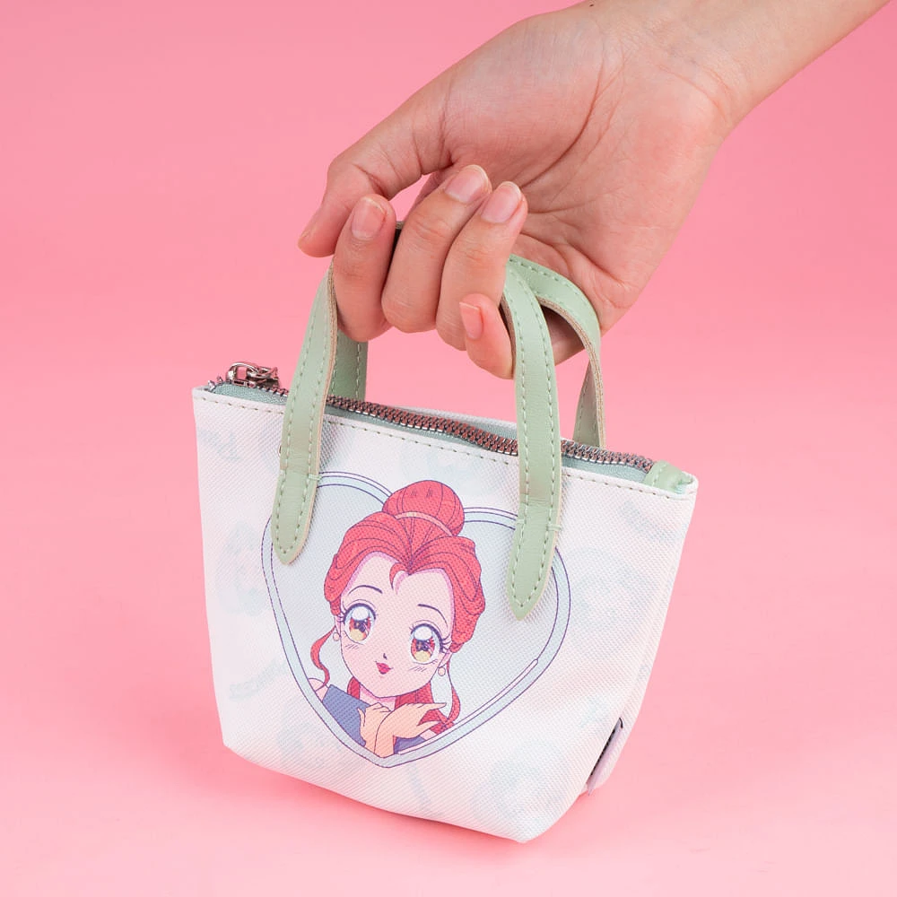 Bolso Crossbody Disney Bella Princesas Manga Textil Verde 16x6x11 cm