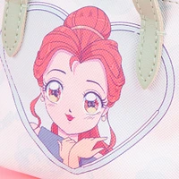 Bolso Crossbody Disney Bella Princesas Manga Textil Verde 16x6x11 cm