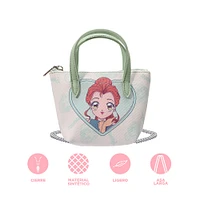 Bolso Crossbody Disney Bella Princesas Manga Textil Verde 16x6x11 cm