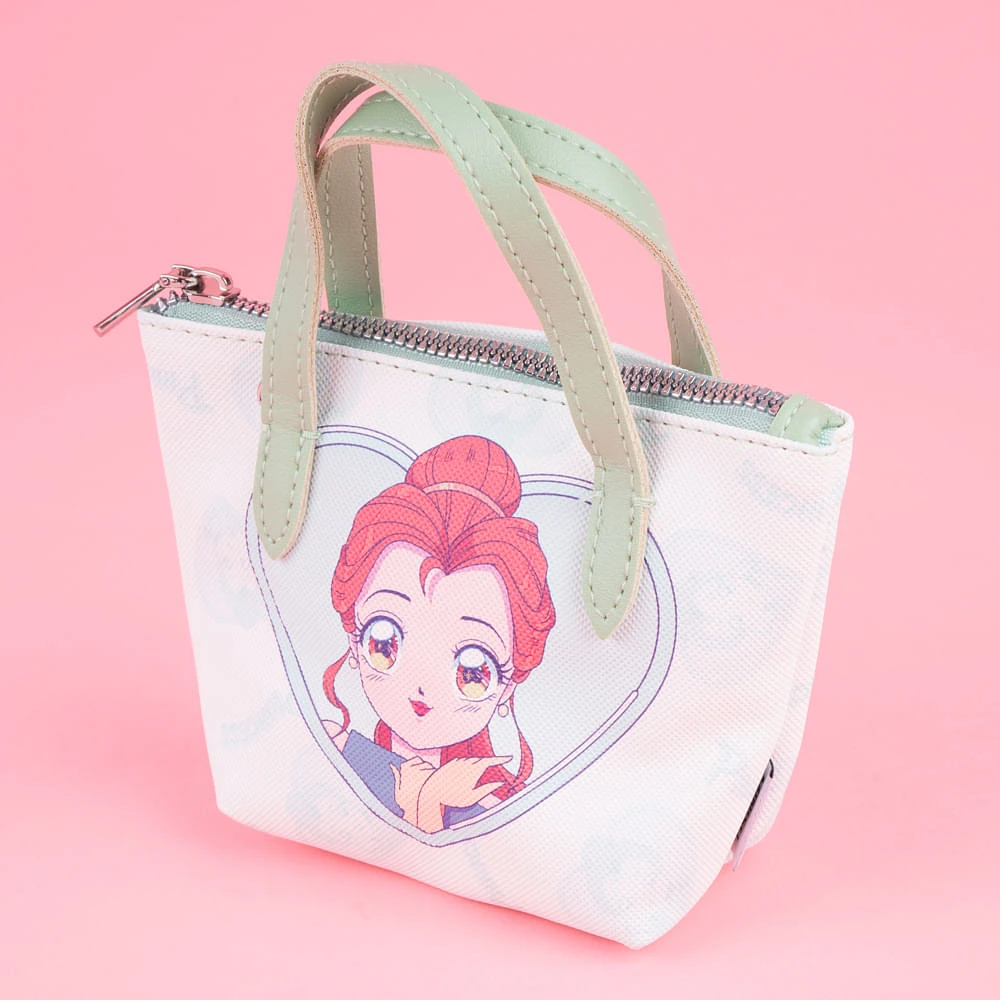 Bolso Crossbody Disney Bella Princesas Manga Textil Verde 16x6x11 cm