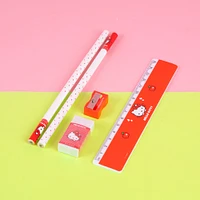 Kit De Papelería Sanrio Hello Kitty Sintético Rojo
