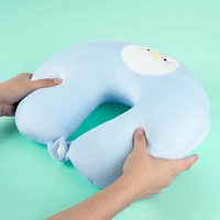 Almohada De Viaje Pingüino Forma De Peluche Felpa Azul 32x30 Cm