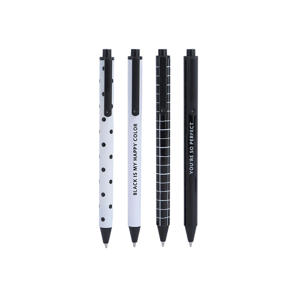 Set Plumas Tinta Negra 1 mm 4 Piezas