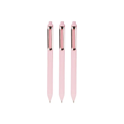 Set Plumas Rose Gold Tinta Negra 1 mm 3 Piezas