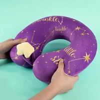 Almohada De Viaje Moon & Stars Memory Foam Morada 32x30 cm