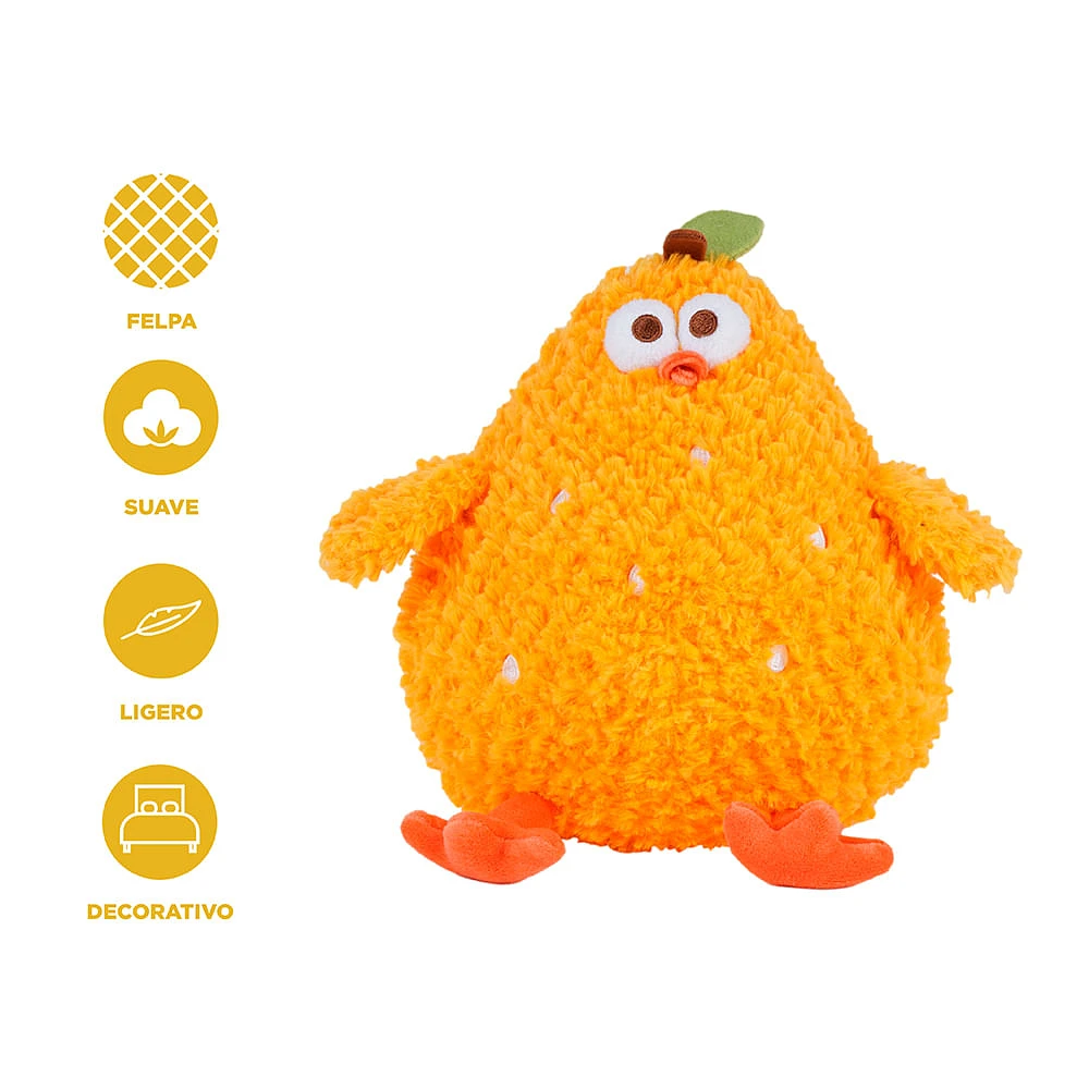 Peluche Pollito Naranja Felpa 10x21 Cm