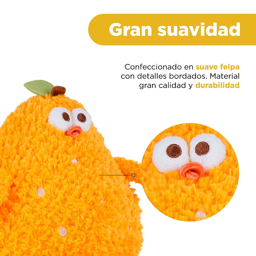 Peluche Pollito Naranja Felpa 10x21 Cm