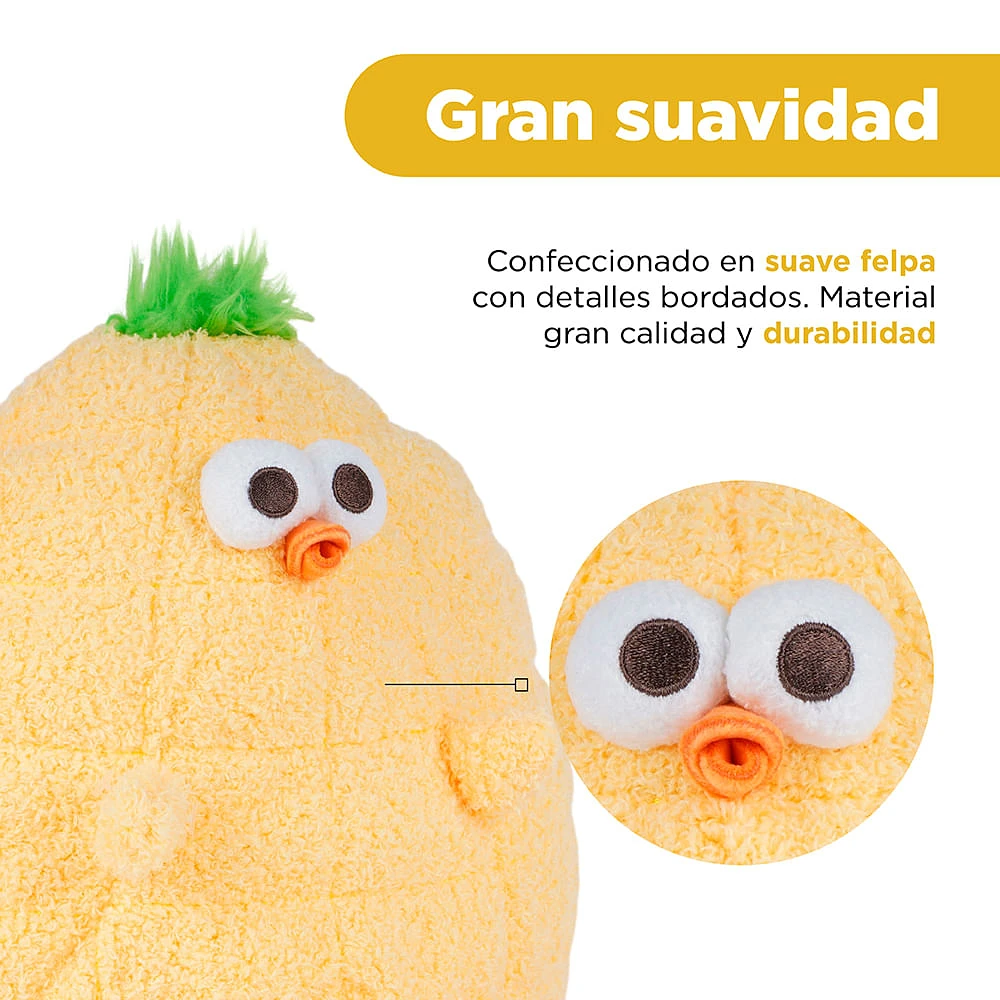 Peluche Pollito Elote Felpa Amarillo 17x26 Cm