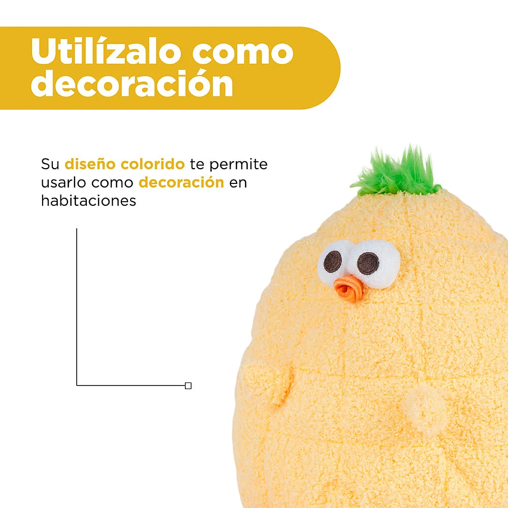 Peluche Pollito Elote Felpa Amarillo 17x26 Cm