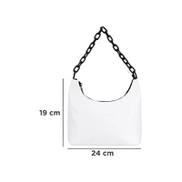 Bolso De Hombro Minimalista Sintético Blanco 24x19x7 Cm