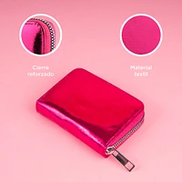 Monedero Textil Rosa 11x9x2 Cm