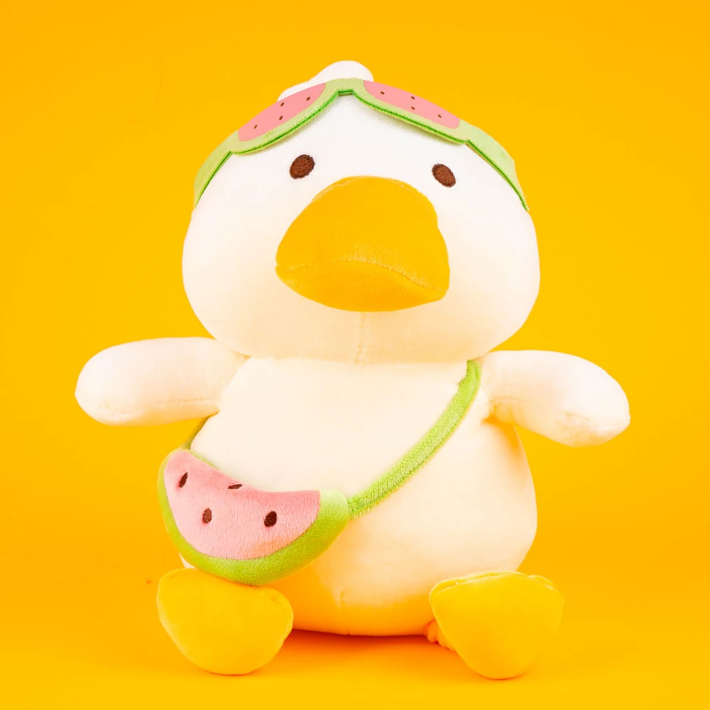 Peluche Miniso Patito Con Gafas Y Bolso Felpa 24x28 cm