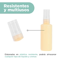 Set Botellas De Viaje Con Atomizador Plástico Multicolores 5 Piezas