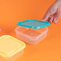 Set Contenedor De Alimentos Cuadrado Plástico Transparente 650 ml 3 Piezas