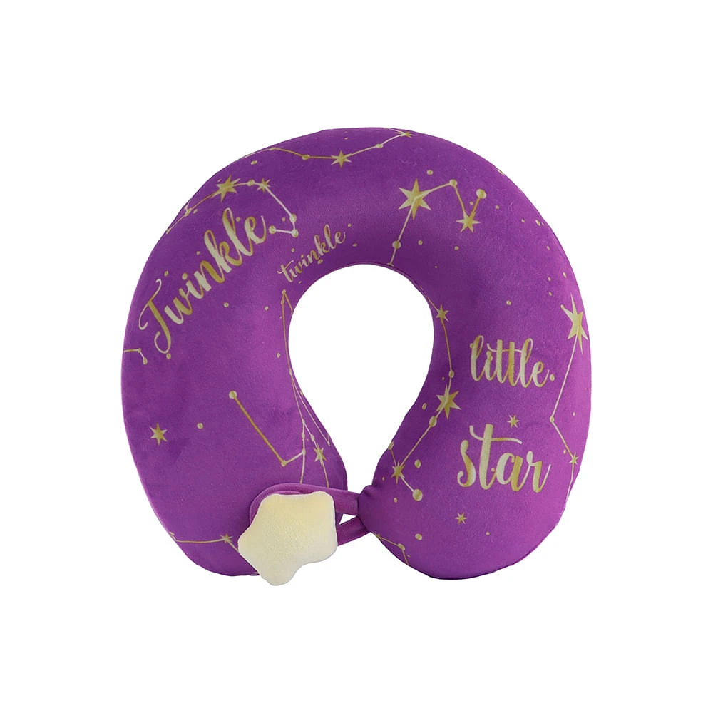 Almohada De Viaje Moon & Stars Memory Foam Morada 32x30 cm