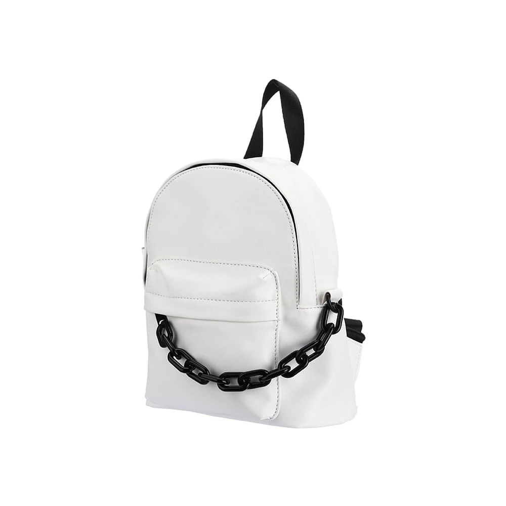 Mochila Black & White Sintética Blanca 24x18x11 cm