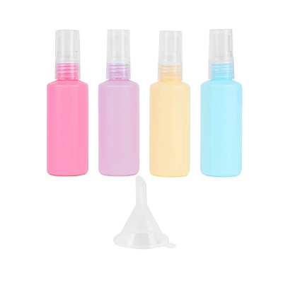 Set Botellas De Viaje Con Atomizador Plástico Multicolores 5 Piezas