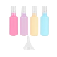 Set Botellas De Viaje Con Atomizador Plástico Multicolores 5 Piezas