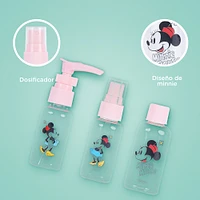 Kit Botellas De Viaje Disney Minnie Mouse Rosas 6 Piezas