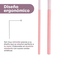 Set Brochas De Maquillaje Para Ojos Sintéticas Durazno 2 Piezas