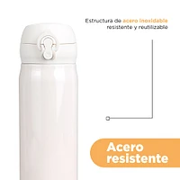 Termo Con Tapa Enroscable Acero Inoxidable Blanco 450 ml