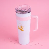 Vaso Con Tapa Y Popote Moon & Stars Acero Inoxidable Blanco 1.6 L