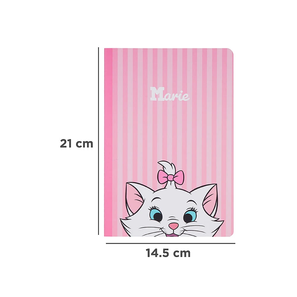 Libreta Disney Marie Rosa 14.5x21 Cm 40 Hojas Rayas