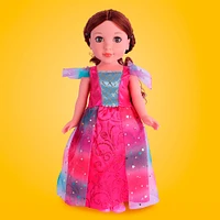 Muñeca Princesa Con Vestido Y Accesorios Rosa 44 Cm