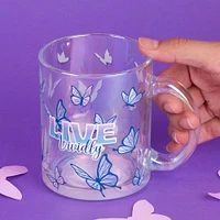 Taza Mariposas Live Vividly Vidrio Iridiscente 350 ml