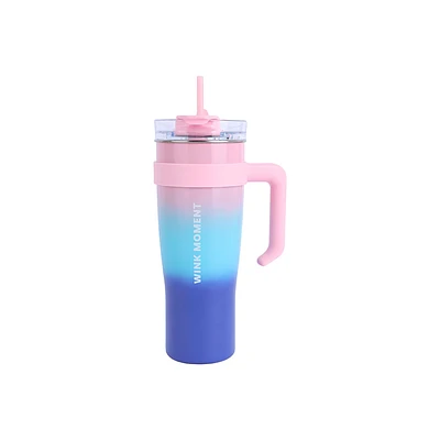 Vaso Con Tapa Y Popote Térmico Acero Inoxidable Degradado 1.6 L