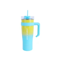 Vaso Con Tapa Y Popote Térmico Acero Inoxidable Azul 1.6 L